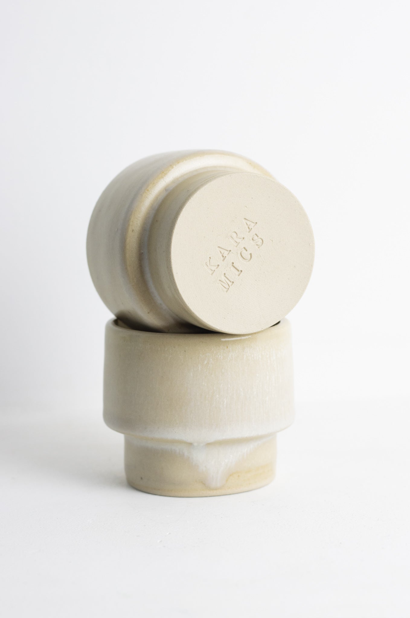 Stackable cup beige S
