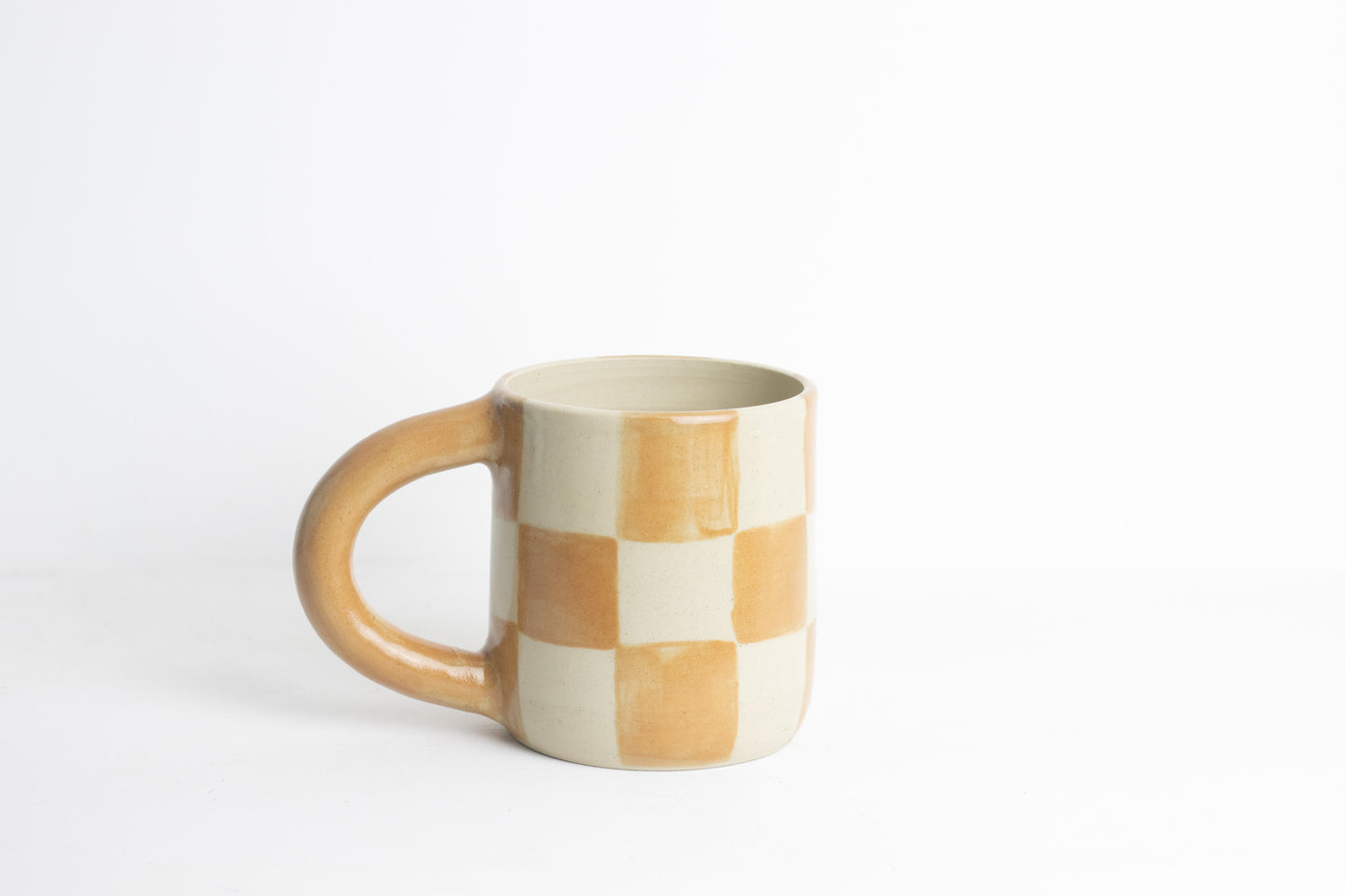 Tan checker mug