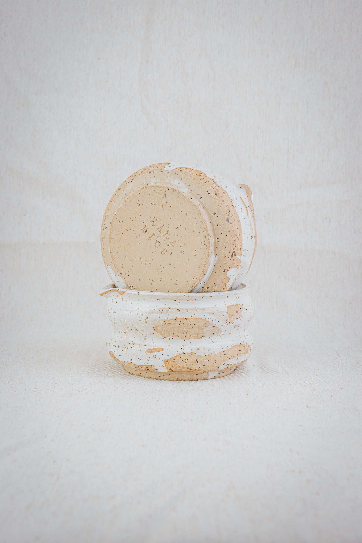 Matcha bowl speckled white