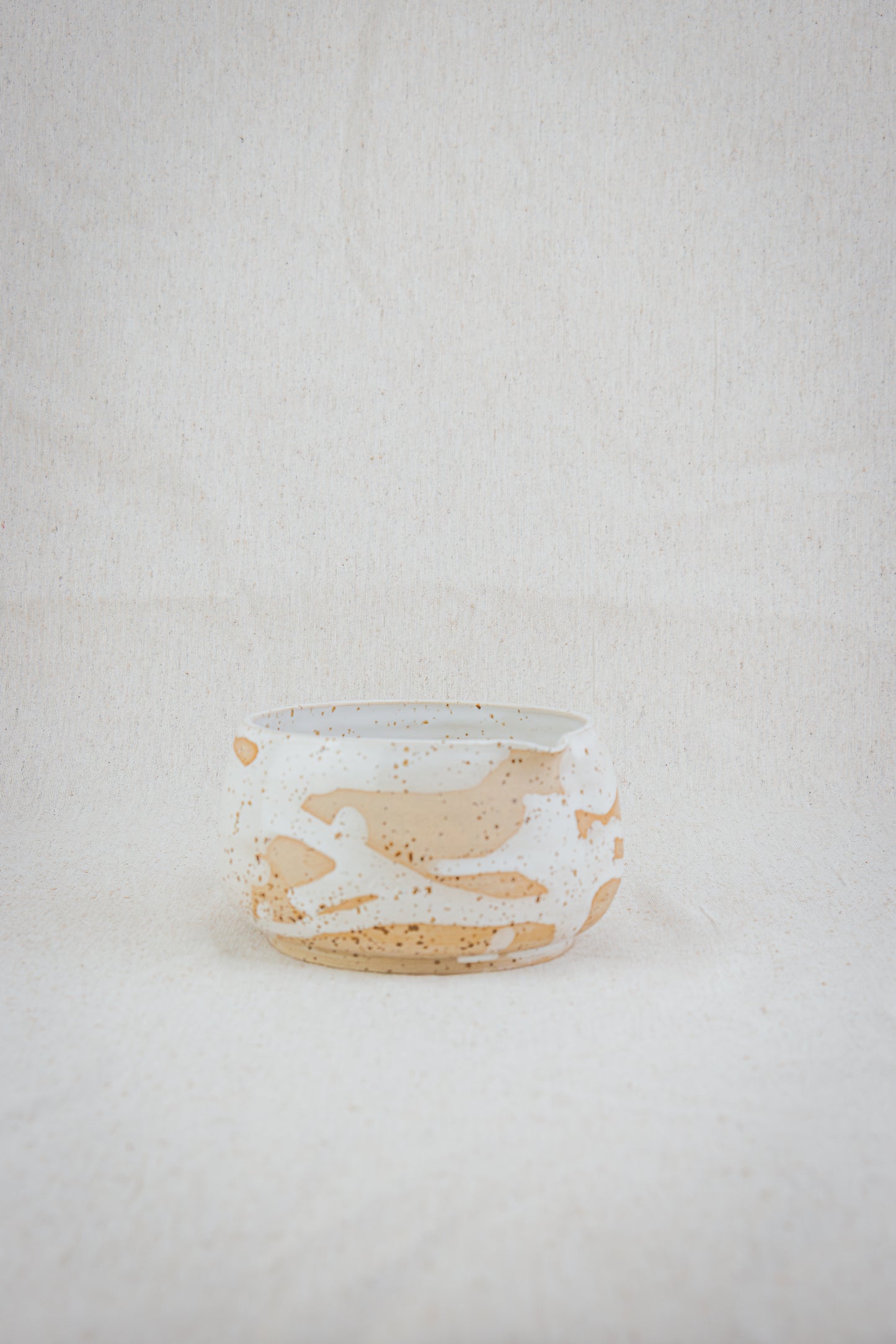 Matcha bowl speckled white ll
