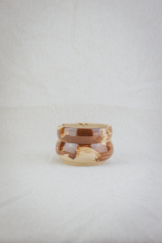 Ceramic bowl brown detail